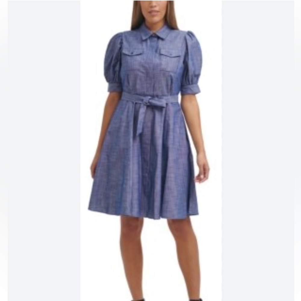 CALVIN KLEIN FIT & FLARE SHIRT DRESS SIZE 4